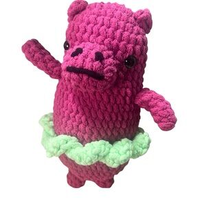 Purple angry Hippo Adorable Crochet Handmade Plushie